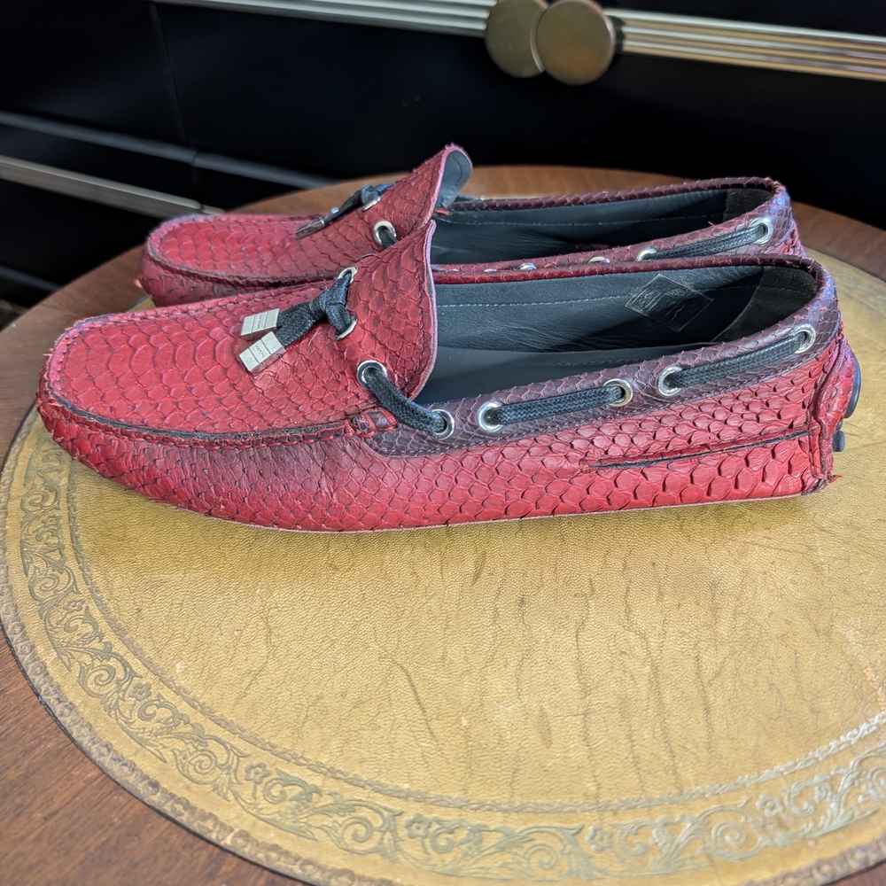 DIOR HOMME Genuine Python KVA Snakeskin Tassel Driving Loafers 41 / 8 - Picture 5 of 12